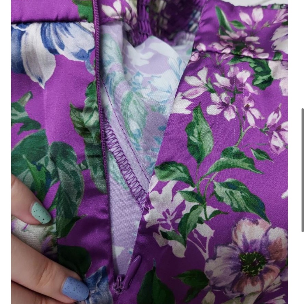 Zara Floral Purple Skirt - Picture 6 of 7